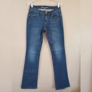 Old Navy Original Womens Mid Rise Boot Cut Jeans Size 4 Dark Blue Stretch